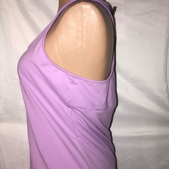 Fabletics Women's Purple Racerback Stretch Zip Back Tank Top Size Small - Picture 3 of 9